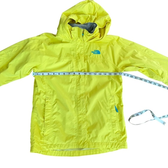 The North Face Youth Yellow Hyvent Windbreaker Water Resisted Hood Jacket 14/16 - Picture 10 of 12